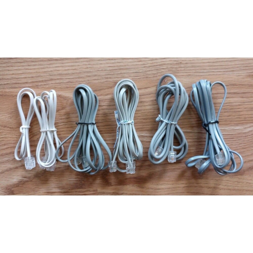 Phone Cords Landline RJ-11 2-Wire (Lot of 6) Used